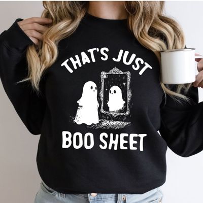 Thats Just Boo Sheet - Halloween Ghost - Sweatshirt (Crewneck)  Poly-Cotton Colors (Unisex)  Gildan