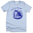 Sorry, Im all booked - Cat with Glasses on a Book - Soft Cotton Solid Colors Jersey Tee (Unisex)  Bella Canvas