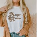  I Identify as a Problem - Vintage Style Raccoon Funny Quotes and Sayings - Soft Cozy Cotton Solid Colors Jersey Tee (Unisex)  Bella Canvas, T-