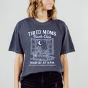  Tired Moms Books Club - Nightly At 11 PM, Caffiene and Cliff Hangers - Ultra Cozy SOFT Cotton Heavyweight Tee (Unisex)  Comfort Colors