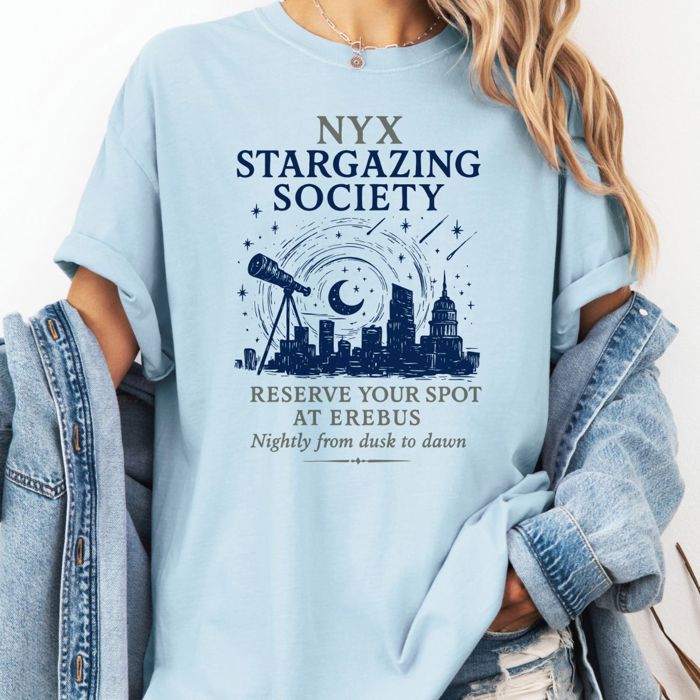 NYX Stargazing Society Funny Mythological Pun - Soft Cozy Cotton Heavyweight Tee (Unisex)  Comfort Colors