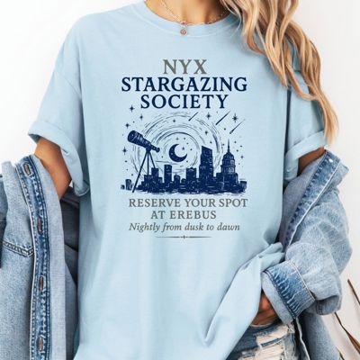NYX Stargazing Society Funny Mythological Pun - Soft Cozy Cotton Heavyweight Tee (Unisex)  Comfort Colors
