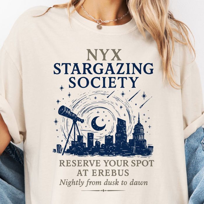 NYX Stargazing Society Funny Mythological Pun - Soft Cozy Cotton Heavyweight Tee (Unisex)  Comfort Colors