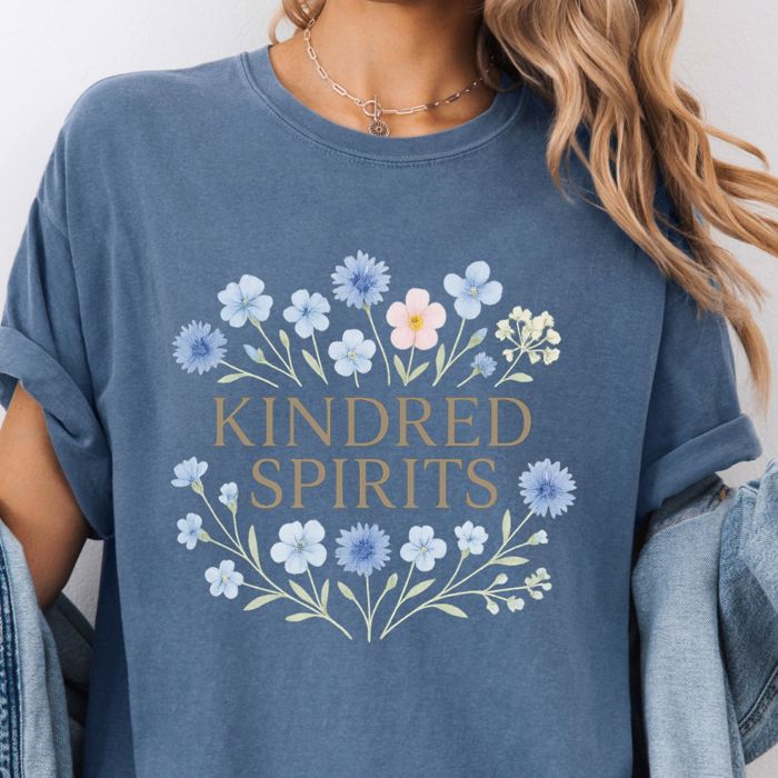 Kindred Spirits Anne Of Green Gables Style Florals - Soft Ultra Comfy Cotton Heavyweight Tee (Unisex)  Comfort Colors
