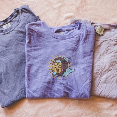 Sun And Moon Aztec Style  - T-Shirt (Crewneck)  100 Cotton Heavyweight Tee (Unisex)  Comfort Colors