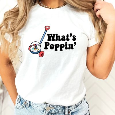 Whats Poppin Vintage Popping Roller Toy Funny Cute Nostalgic 1980s Style - T-Shirt (Crewneck) Cozy  Bella Canvas, T-