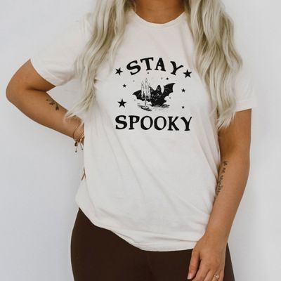 Stay Spooky Halloween Super Cute Bat With Candlebra - Soft and Comfy Bella Canvas, T-Shirt (Crewneck) 