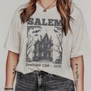  Salem Bewitched Club Halloween Fall Style - T-Shirt (Crewneck)  100 Cotton Solid Colors Jersey Tee (Unisex)  Bella Canvas, T-Shirt (Crewneck)  Poly-Cotton H