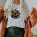  Faux Patchwork Vintage Style Jack-O-Lantern Pumpkin  - Soft and Cozy Jersey Tee (Unisex)  Bella Canvas