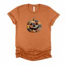  Faux Patchwork Vintage Style Jack-O-Lantern Pumpkin  - Soft and Cozy Jersey Tee (Unisex)  Bella Canvas