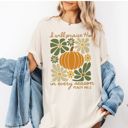  I Will Praise Him In Every Season Folk Art Pumpkins - Cozy Oversized Comfort Colors Crewneck Tee