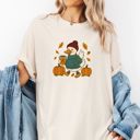  Fall Autumn Goose Latte Walk Faux Embroidery Design - T-Shirt (Crewneck)  100 Cotton Heavyweight Tee (Unisex)  Comfort Colors