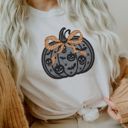  Faux Black Lace Halloween Style Pumpkin Perfect For Fall - T-Shirt (Crewneck)  100 Cotton Solid Colors Jersey Tee (Unisex)  Bella Canvas, T-Shirt (Crewneck)