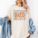  Faux Sparkly Fall With Autumn Words in Background - T-Shirt (Crewneck)  100 Cotton Heavyweight Tee (Unisex)  Comfort Colors