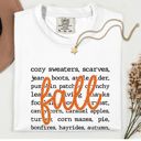  Faux Sparkly Fall With Autumn Words in Background - T-Shirt (Crewneck)  100 Cotton Heavyweight Tee (Unisex)  Comfort Colors