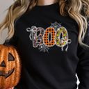  Boo Faux Applique Lace Halloween Fall Design - Sweatshirt (Crewneck)  Poly-Cotton Colors (Unisex)  Gildan
