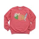  Faux Quilted Ditzy Floral United States Road Trip Design - Sweatshirt (Crewneck)  Poly-Cotton Colors (Unisex)  Gildan