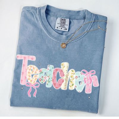 Coquette Lace Teacher, Preppy Back To School Teacher Bow Shirt - Comfort Colors Heavyweight Soft Comfy Tee