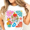  Bright Faux Sparkly Teacher Back To School Collage - Super Soft and Comfy Longer Length Bella Canvas Tee
