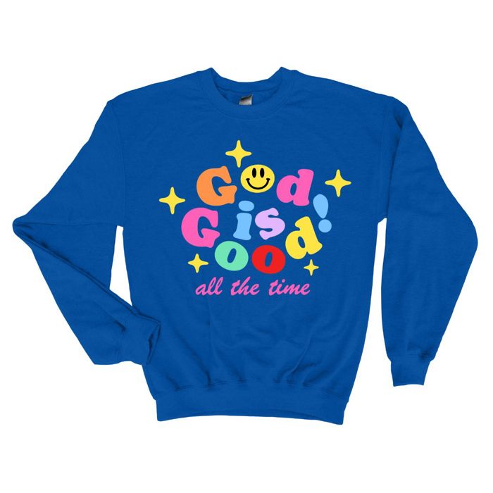 God is Good All The Time - Christian Graphic - Comfy Oversized Drop Shoulder Sweatshirt