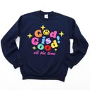  God is Good All The Time - Christian Graphic - Comfy Oversized Drop Shoulder Sweatshirt