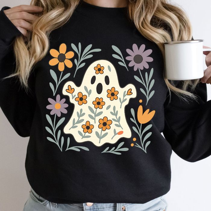 Folkart Ghost For Dark Colors - Sweatshirt (Crewneck)  Poly-Cotton Colors (Unisex)  Gildan
