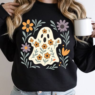 Folkart Ghost For Dark Colors - Sweatshirt (Crewneck)  Poly-Cotton Colors (Unisex)  Gildan