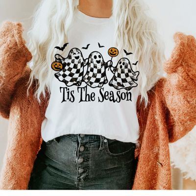 Tis The Season Spooky Cute Ghosts - T-Shirt (Crewneck) Bella Canvas