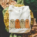  Cute Faux Qulted Ghosts In A Row Perfect For Halloween - Soft Comfy T-Shirt Bella Canvas