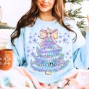  Merry and Bright Sparkly Pastel Christmas Tree - Soft Drop Shoulder Comfy Sweatshirt