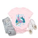  Little Pink Christmas Church In The Snow - Soft Comfy T-Shirt Bella Canvas
