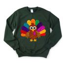  Faux Sparkly Glitter Thanksgiving Turkey - Sweatshirt Drop Shoulder