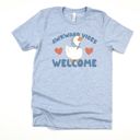  Awkward Vibes Welcome Cute Cottage Core Goose - T-Shirt (Crewneck)  100 Cotton Solid Colors Jersey Tee (Unisex)  Bella Canvas, T-Shirt (Crewneck)  Poly-Cott
