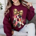  Faux Sparkly Patchwork Glitter Ghost For Fall - Cozy Drop Shoulder Sweatshirt