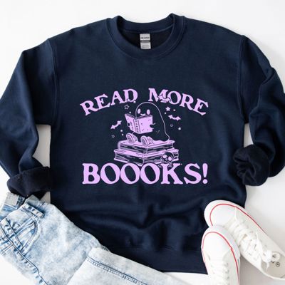 Read More Books Cute Reading Halloween Ghost - Cozy Drop Should Sweatshirt