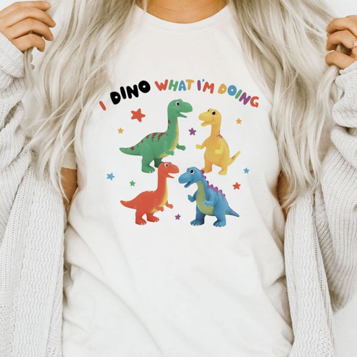 I Dino What Im Doing Funny Dinosaur Pun - Soft Longer Length Bella Canvas Tee