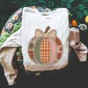  Floral Patchwork Pumpkin Cartoon Outlined Style - Comfy Drop Shoulder Sweatshirt