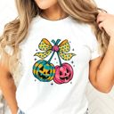  Cute Cartoon Style Pumpkin Cherries Bright Colors - Soft Longer Length Bella Canvas