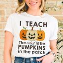  I Teach The Cutest Pumpkins in the Patch - T-Shirt (Crewneck)  100 Cotton Solid Colors Jersey Tee (Unisex)  Bella Canvas, T-Shirt (Crewneck)  Poly-Cotton He
