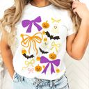  Bow Halloween Candy Collage Sketch - Soft Cozy Longer Length Bella Canvas Tee