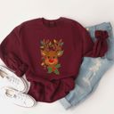  Vintage Rudolph The Red-Nosed Reindeer Faux Sparkly With Christmas Lights - Comfy Drop Shoulder Sweatshirt