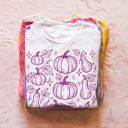  Pink Fall Squash Collage Halloween Autumn Sketch - Soft Long Length Bella Canvas Tee