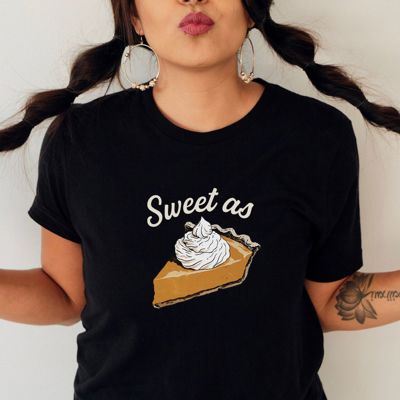 Sweet As Pie Thankgiving Pun Retro Cute  - Soft Longer Length Bella Canvas Tee