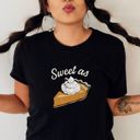  Sweet As Pie Thankgiving Pun Retro Cute  - Soft Longer Length Bella Canvas Tee