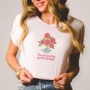  These Are The Good Old Days FAUX Rose Embroidery - Soft Longer Length Bella Canvas Tee