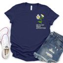  Onto My Next Adventure FAUX Embroidered Daisies - Soft Longer Length Bella Canvas Tee