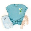  Onto My Next Adventure FAUX Embroidered Daisies - Soft Longer Length Bella Canvas Tee