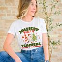  Jolliest Bunch Of Teachers This Side Of The Playground Christmas School - Softest Longer Length Bella Canvas Tee