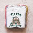  Tis The Season Snowy Cozy Christmas Bookshop - Soft Longer Length Graphic Tee Bella Canvas