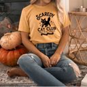  Scardy Cat Club Jumping At Shadows Spooky Black Cat - Soft Longer Length Tee